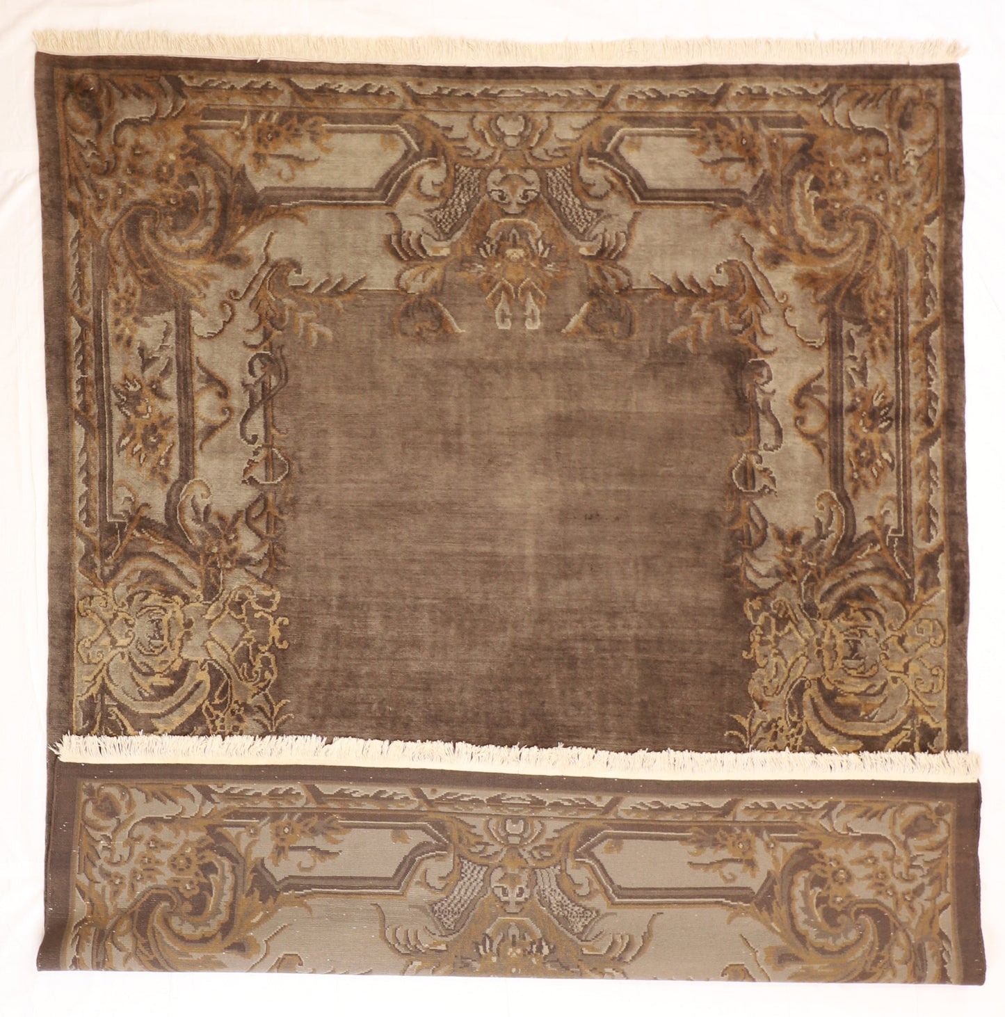 9x12 - Savoneri Fine/Wool Floral Rectangle - Hand Knotted Rug — 11057