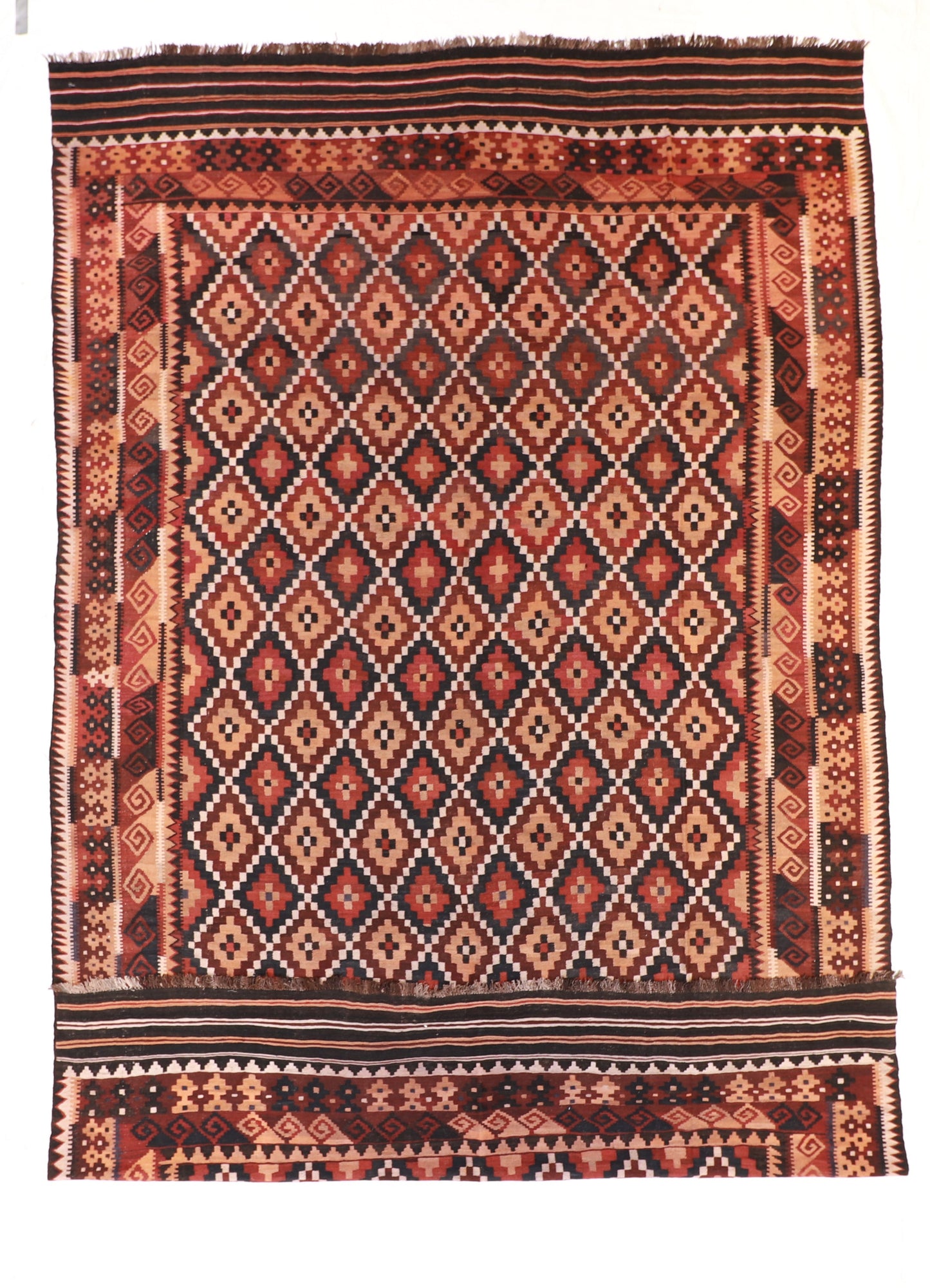 Oversized - Kilim Wool Geometric Rectangle - Hand Knotted Rug