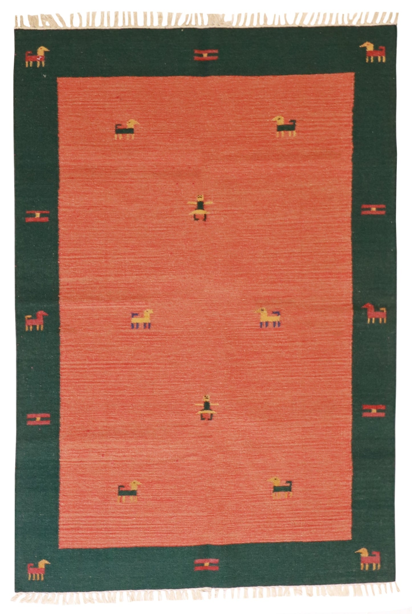 4.6 x 6 - Modern Fine Kilim Rectangle - Hand Knotted Rug