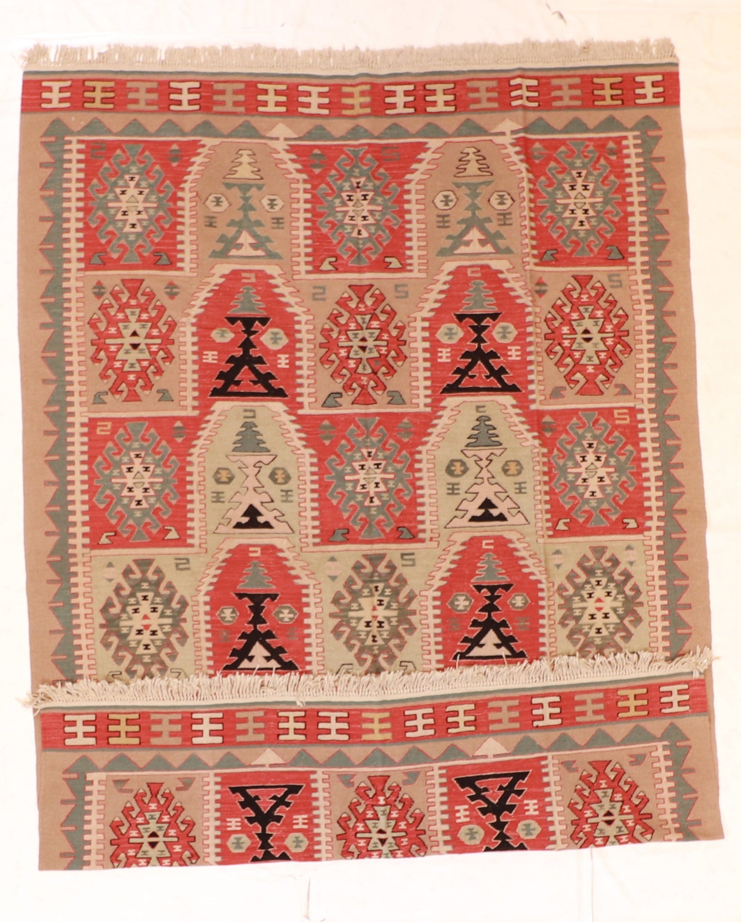 7x10 - Kilim Wool All Over Rectangle - Hand Knotted Rug