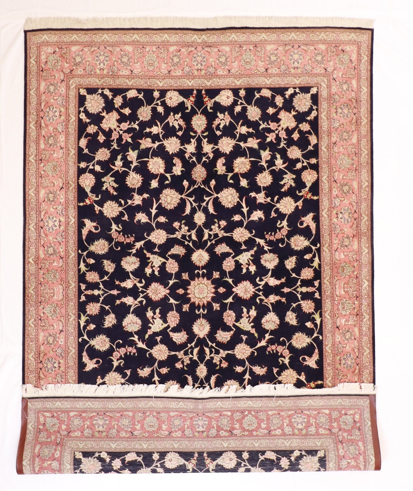 6x9 - Tabriz Fine/Wool/Silk All Over Rectangle - Hand Knotted Rug — 19527