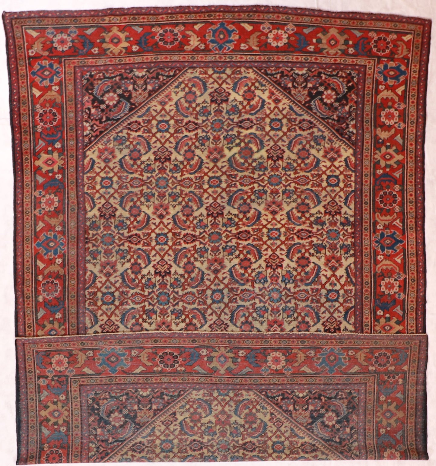 9 x 12 - Mahal Antique/Wool All Over Rectangle - Hand Knotted Rug — 20096