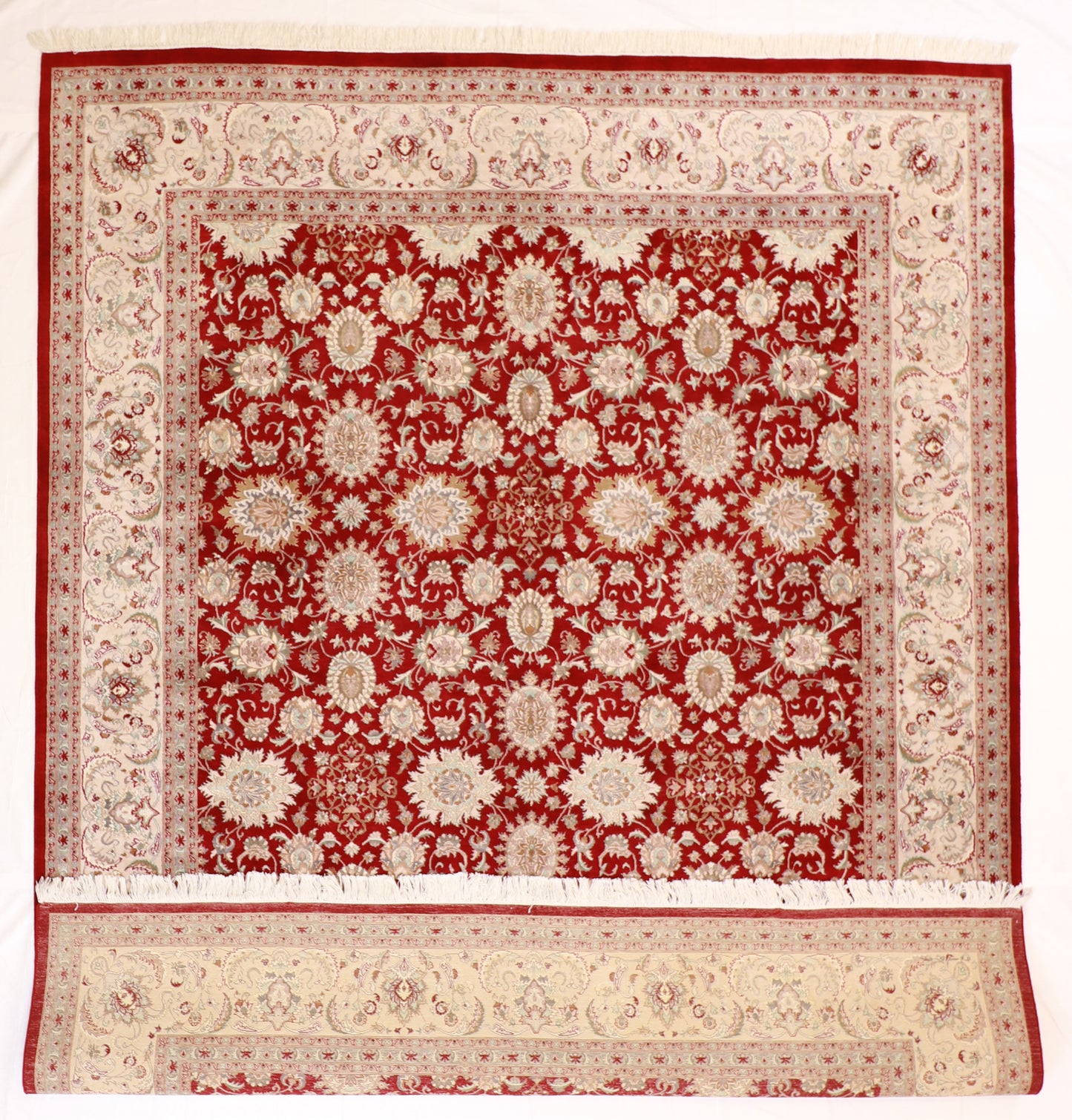 8x10 - Qum Wool All Over Rectangle - Hand Knotted Rug