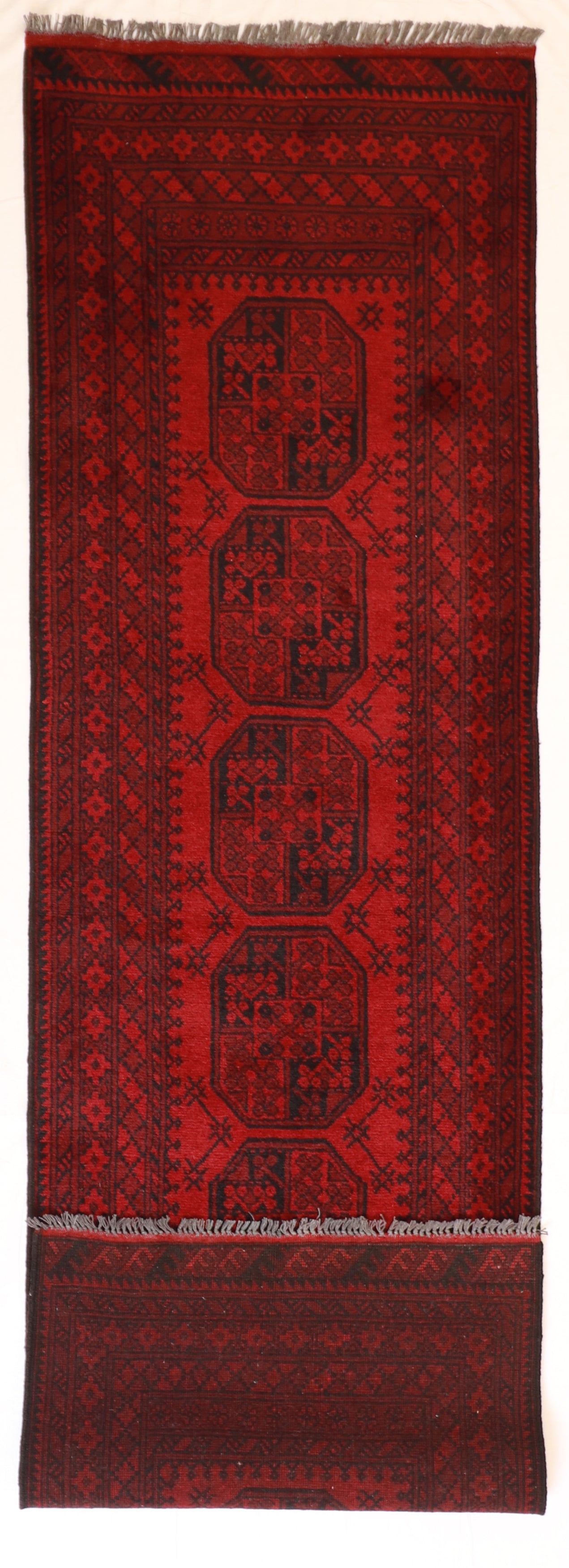 Runner - Turkaman Fine Geometric Rectangle - Hand Knotted Rug