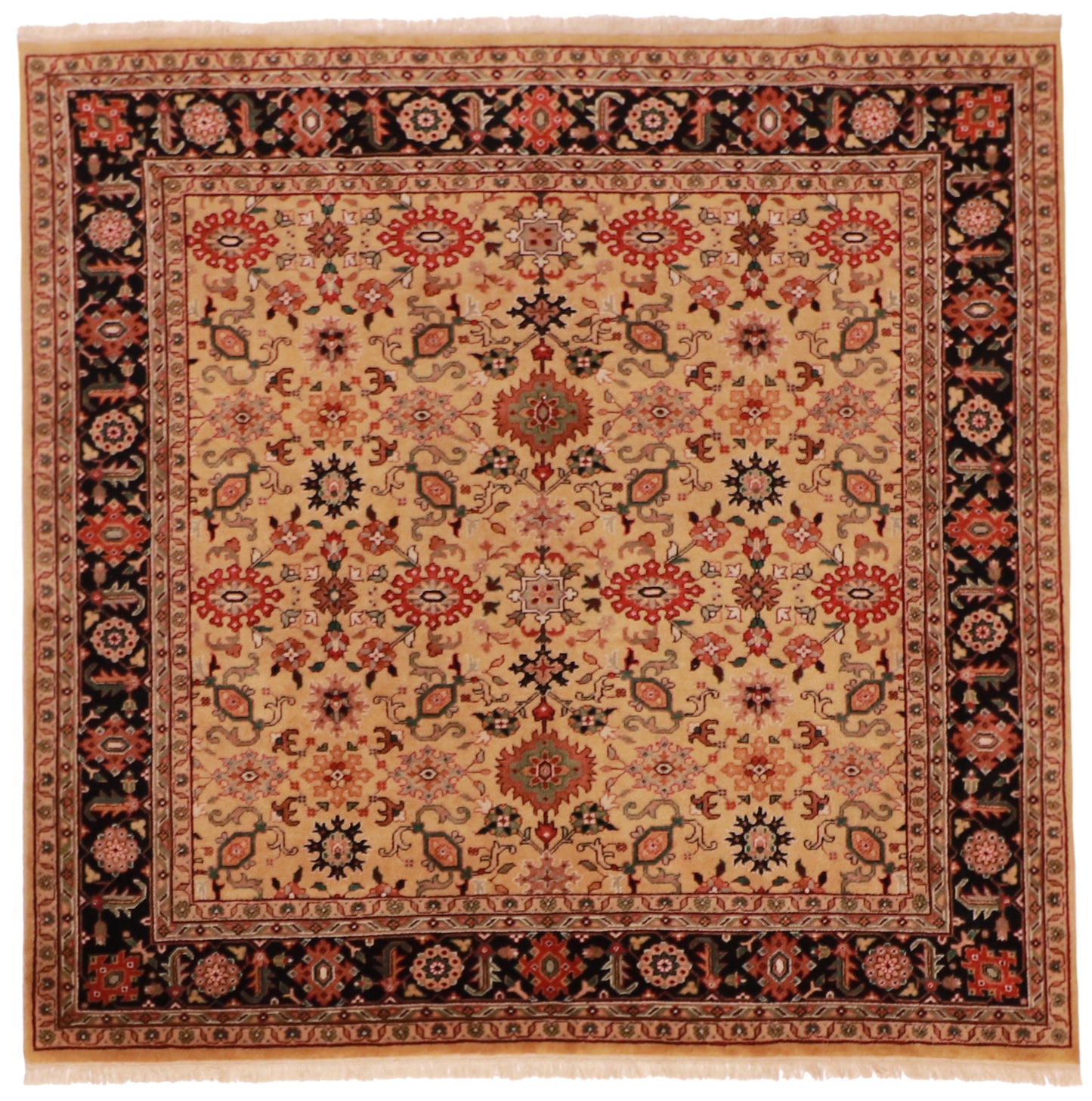 8x8 - Mahal Fine/Wool All Over Rectangle - Hand Knotted Rug
