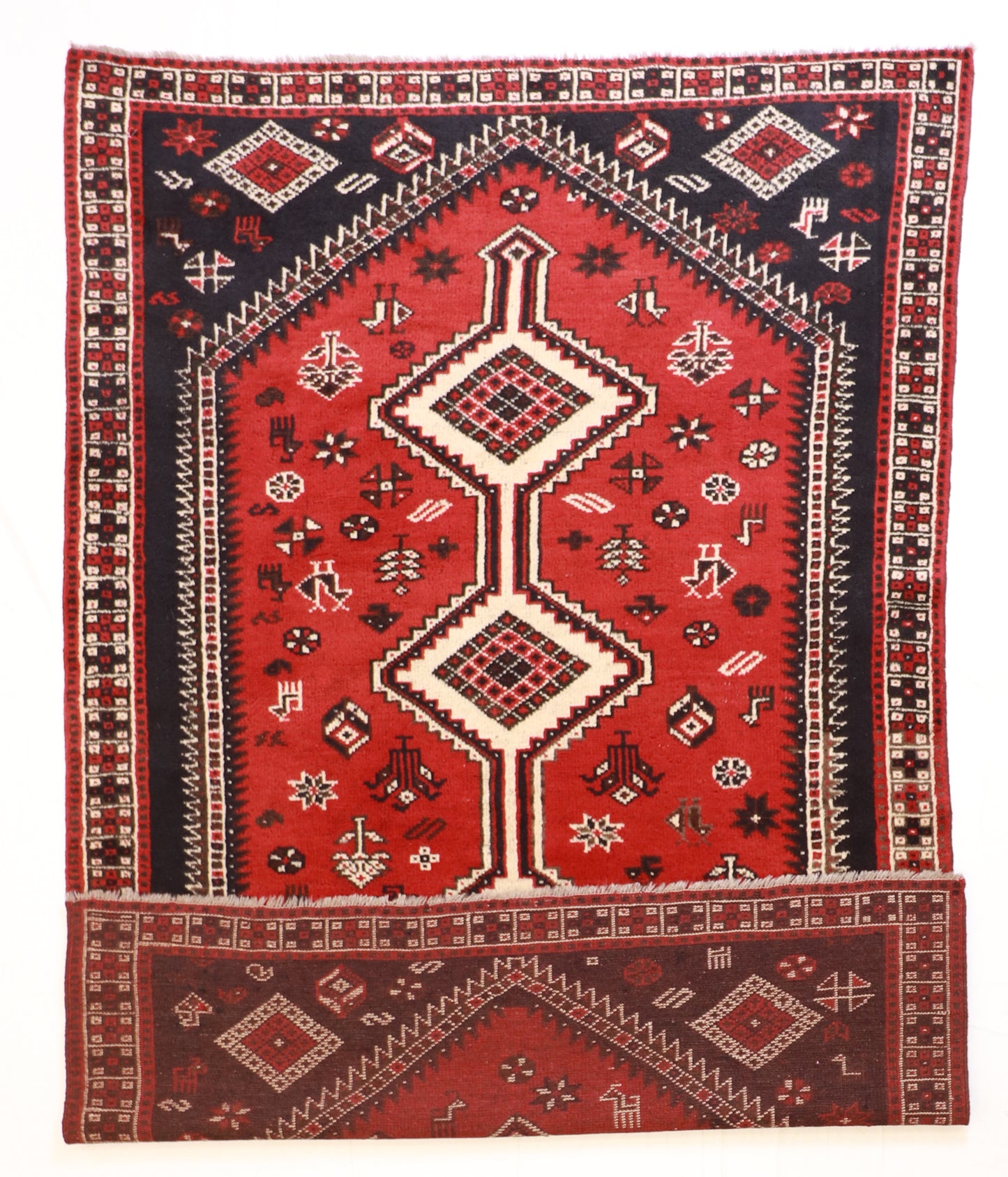 6x9 - Gashgai Wool Geometric Rectangle - Hand Knotted Rug