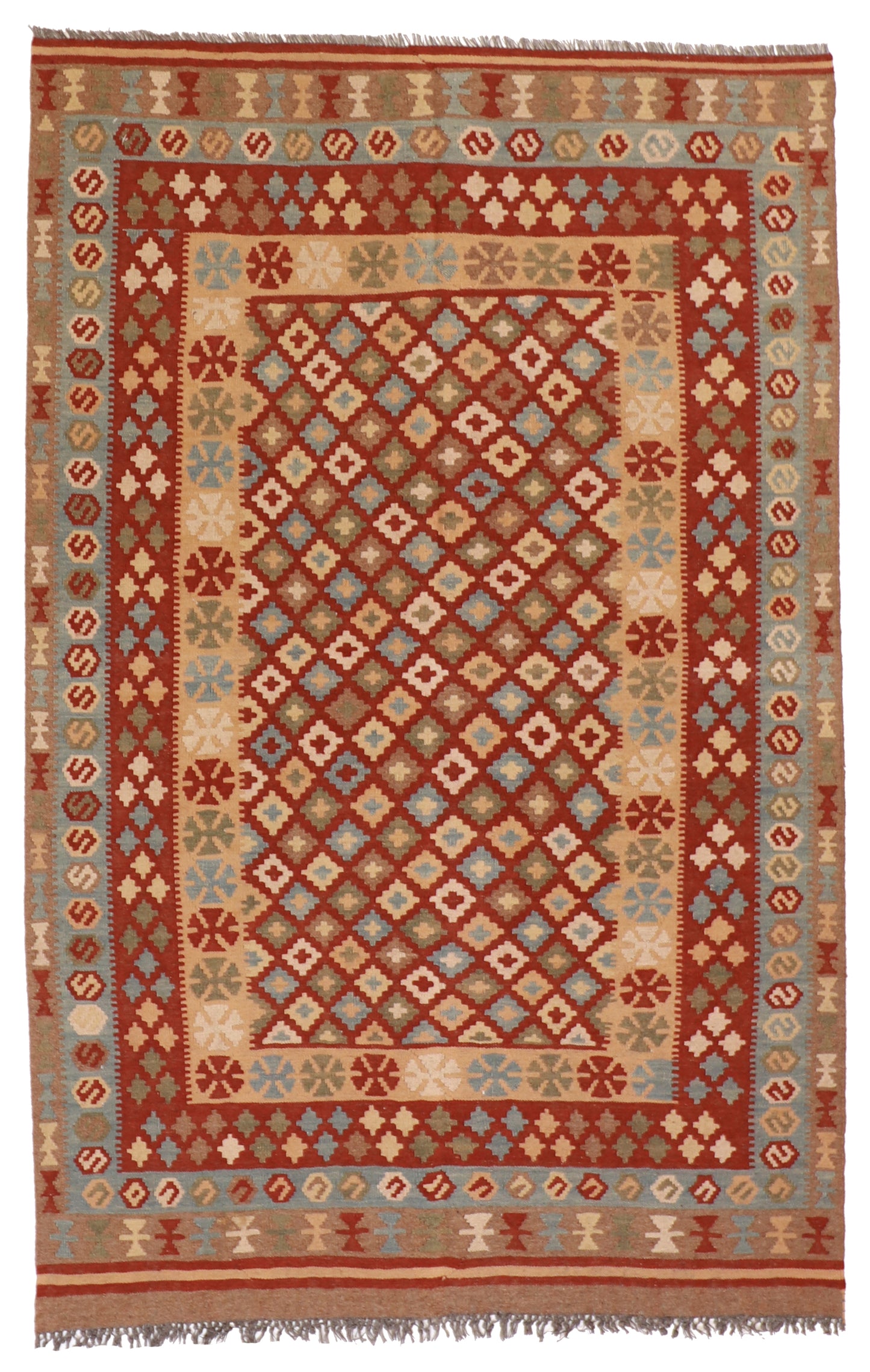 4x6 - Kilim Fine/Wool All Over Rectangle - Hand Knotted Rug