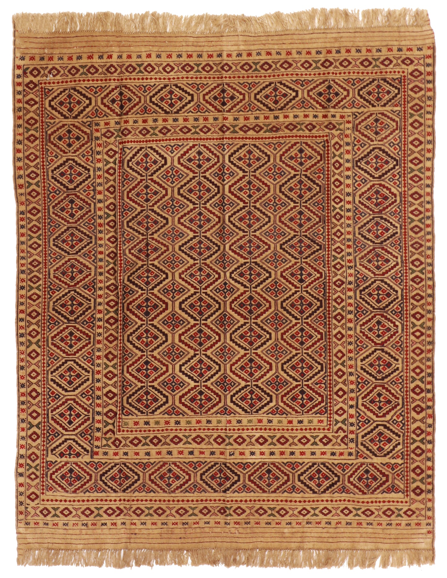 5x7 - Seneh Fine Wool Geometric Rectangle - Hand Knotted Rug