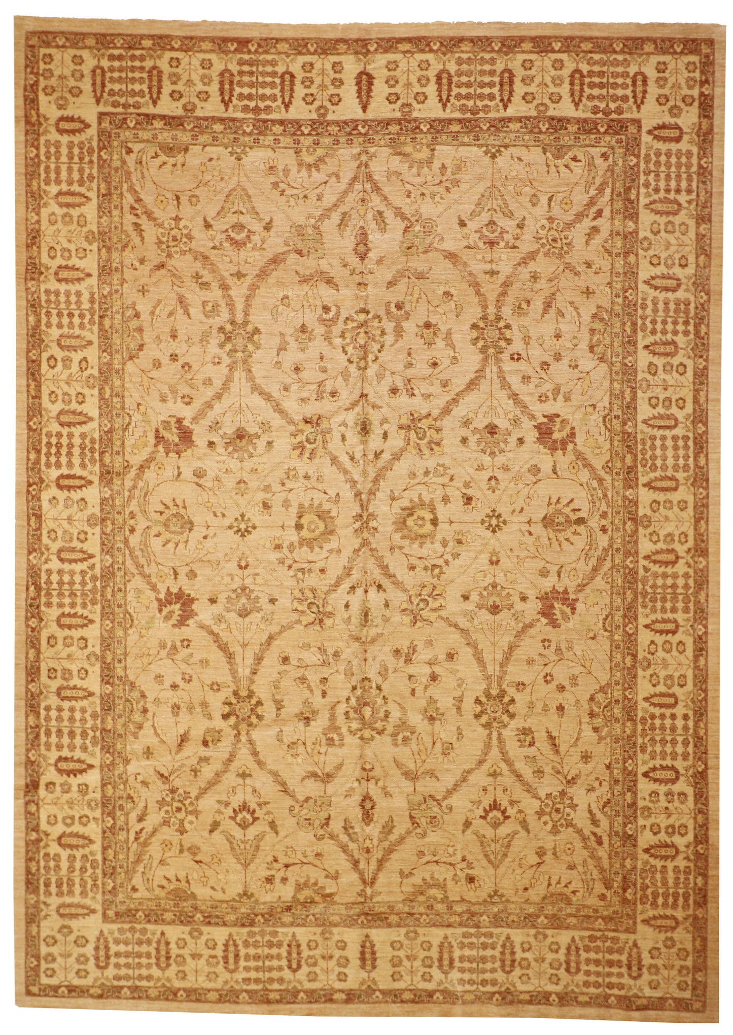 10x14 - Agra Fine Wool All Over Rectangle - Hand Knotted Rug