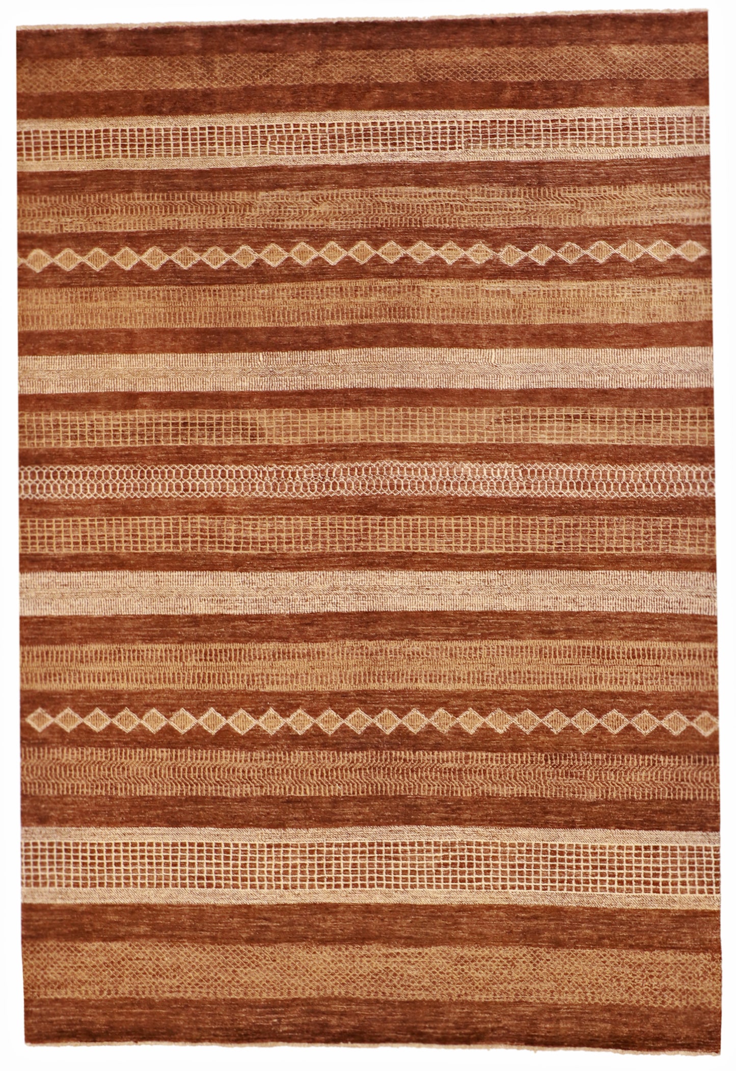 7x10 - Modern Fine/Wool All Over Rectangle - Hand Knotted Rug