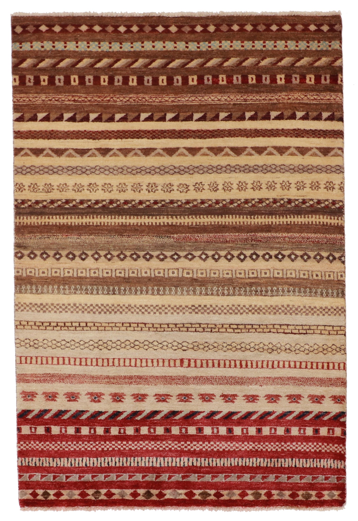4x6 - Modern Fine All Over Rectangle - Hand Knotted Rug