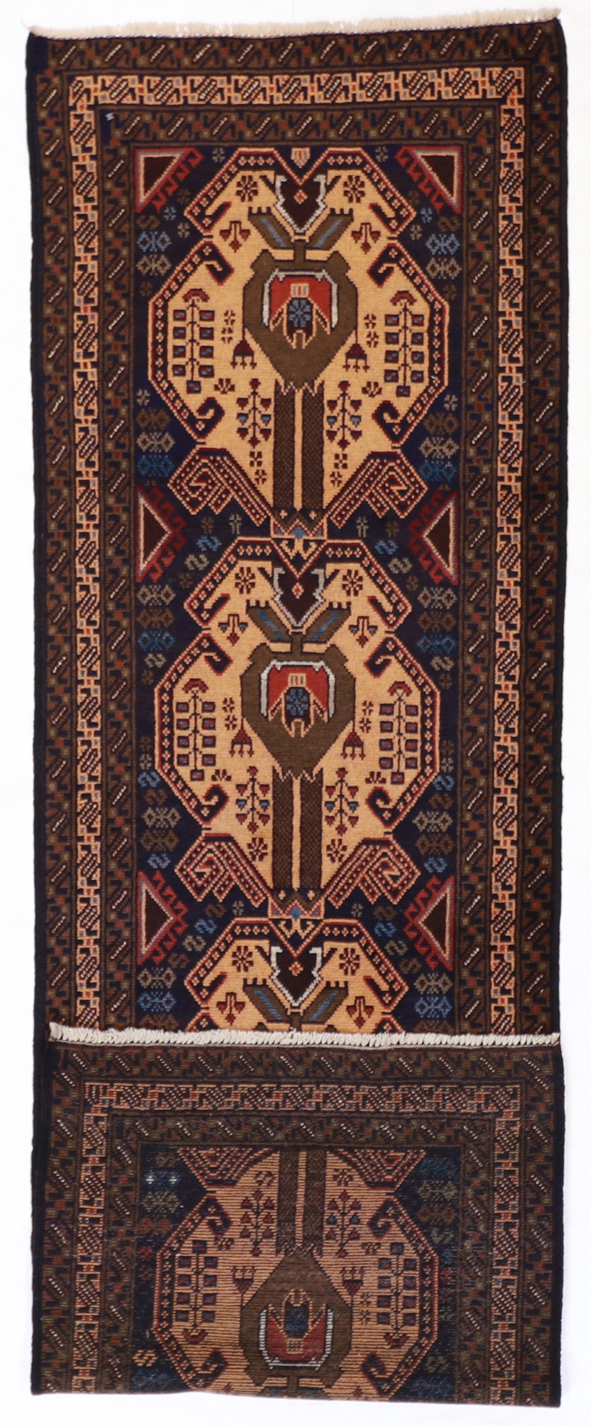2.9 x 9.6 Runner - Baluch Fine Geometric Rectangle - Hand Knotted Rug