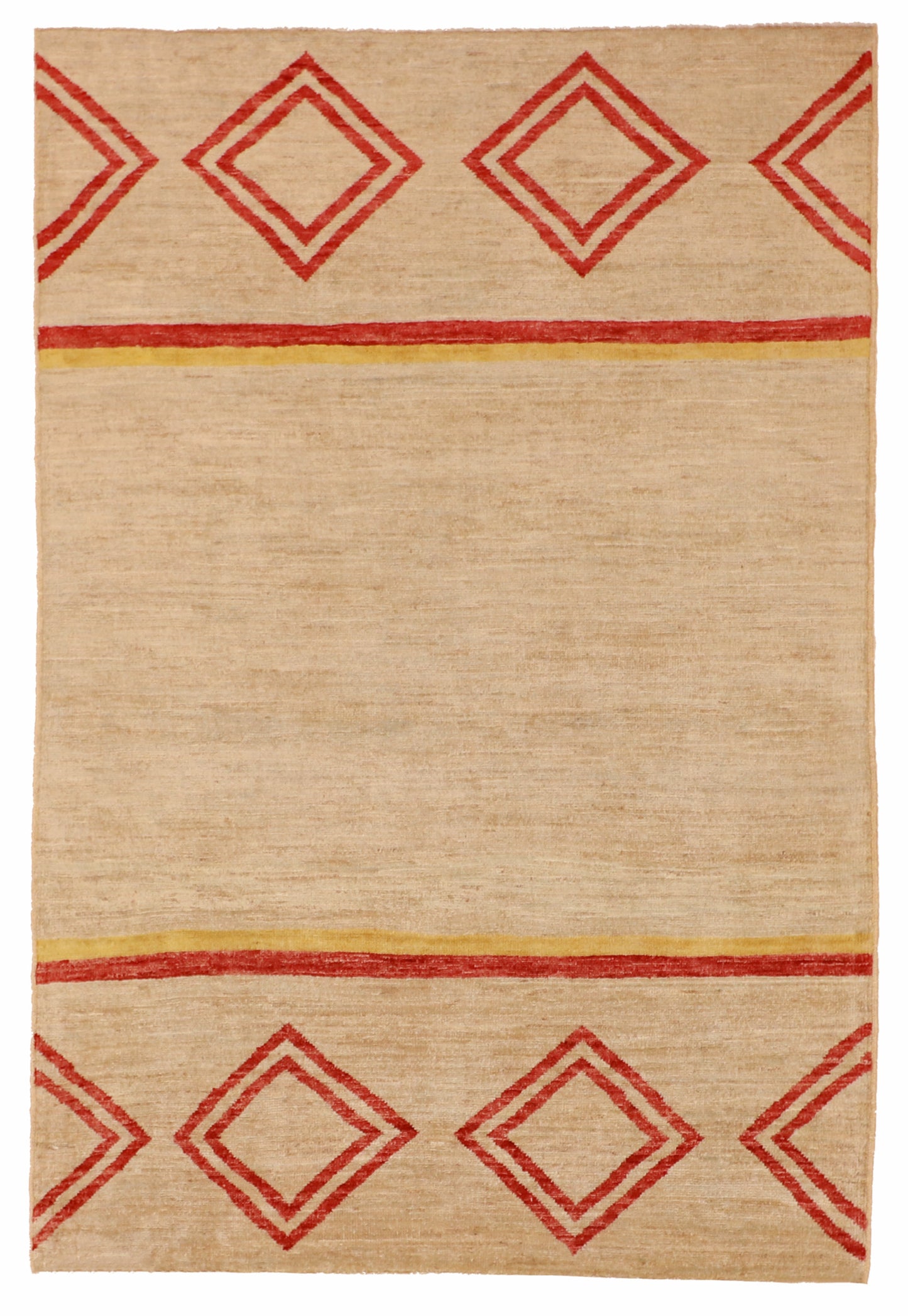 4x6 - Modern Fine/Wool All Over Rectangle - Hand Knotted Rug