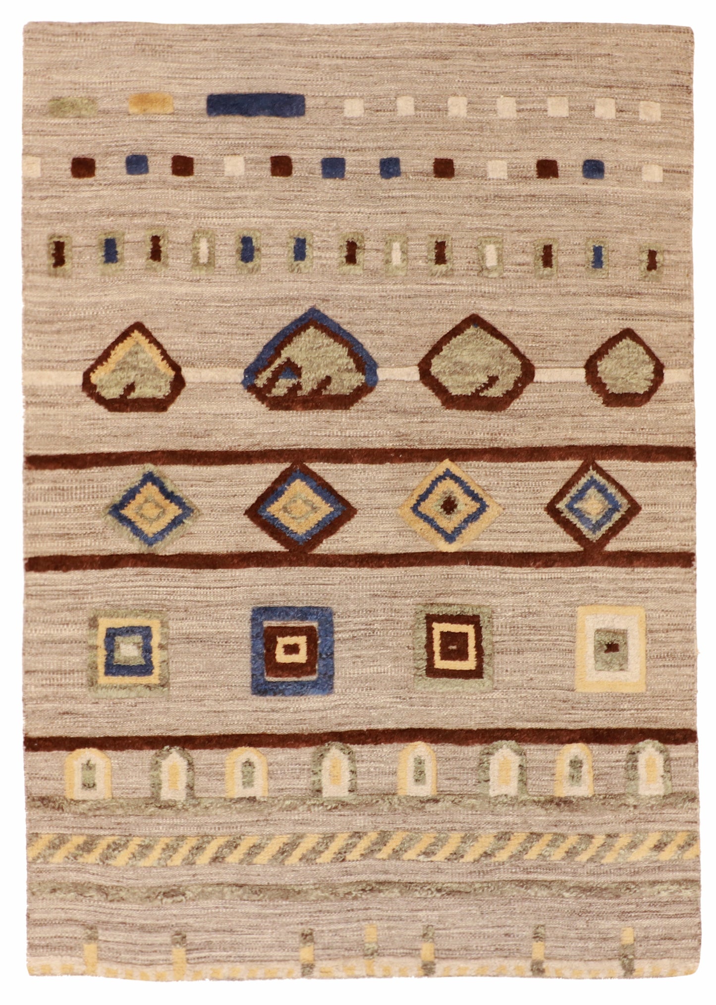 5x7 - Moroccan Fine/Wool All Over Rectangle - Hand Knotted Rug