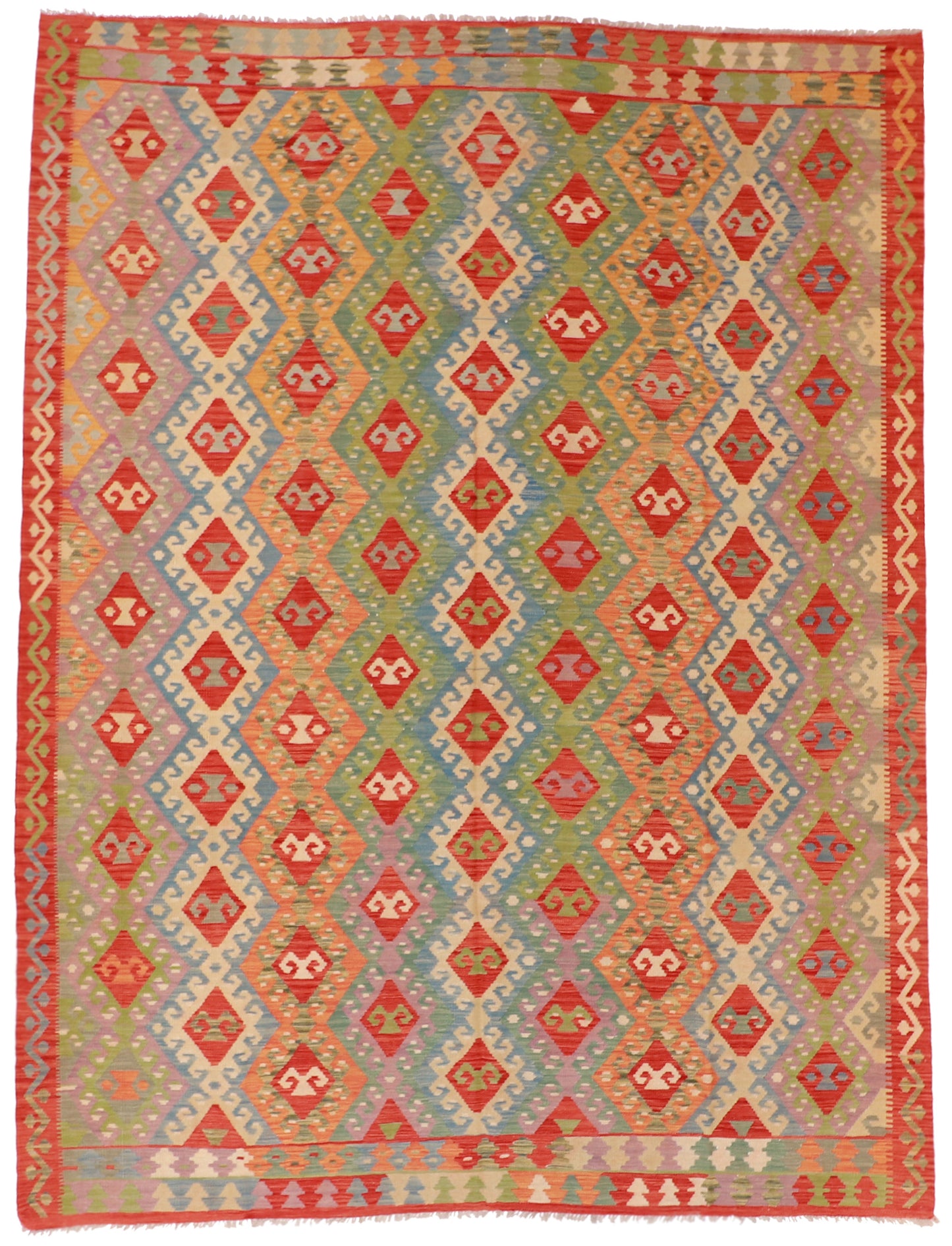 9x12 - Kilim Fine/Wool All Over Rectangle - Hand Knotted Rug