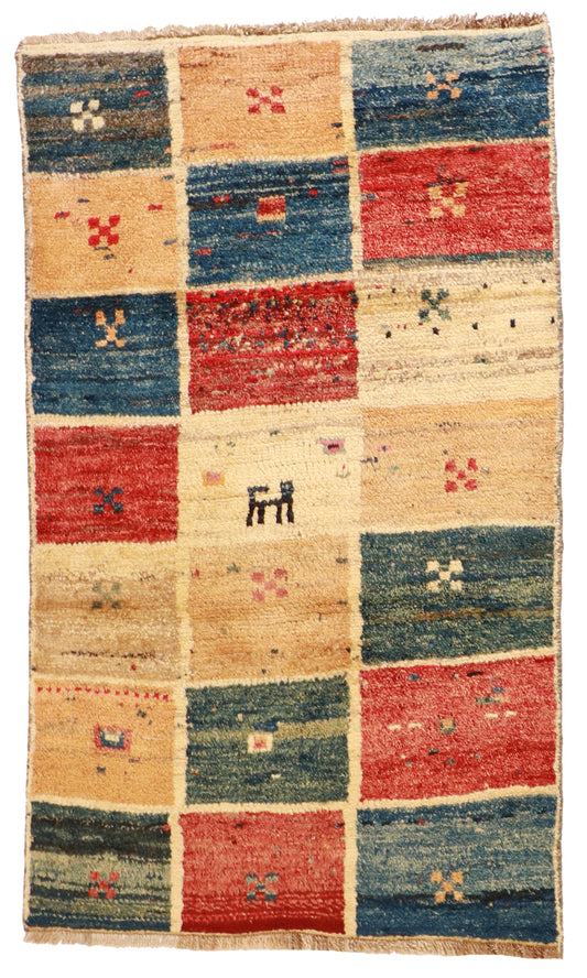4x6- Gabbeh Fine/Wool All Over Rectangle - Hand Knotted Rug