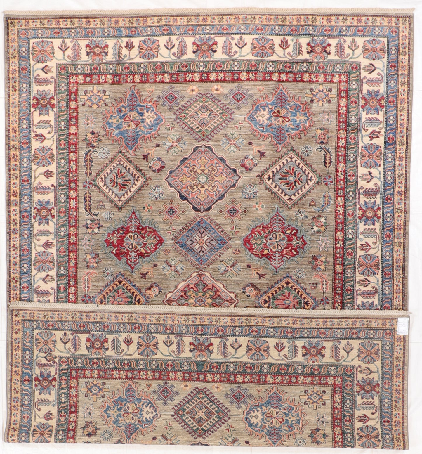 9 x 12 - Kazak Fine Geometric Rectangle - Hand Knotted Rug