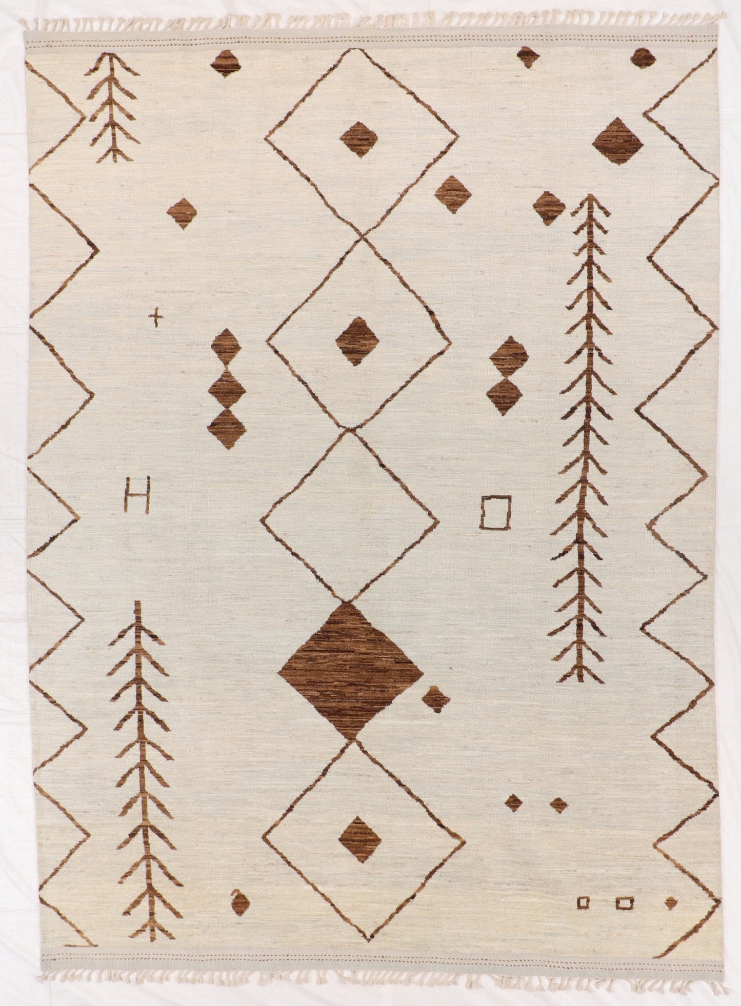 9 x 12 - Moroccan Wool All Over Rectangle - Hand Knotted Rug