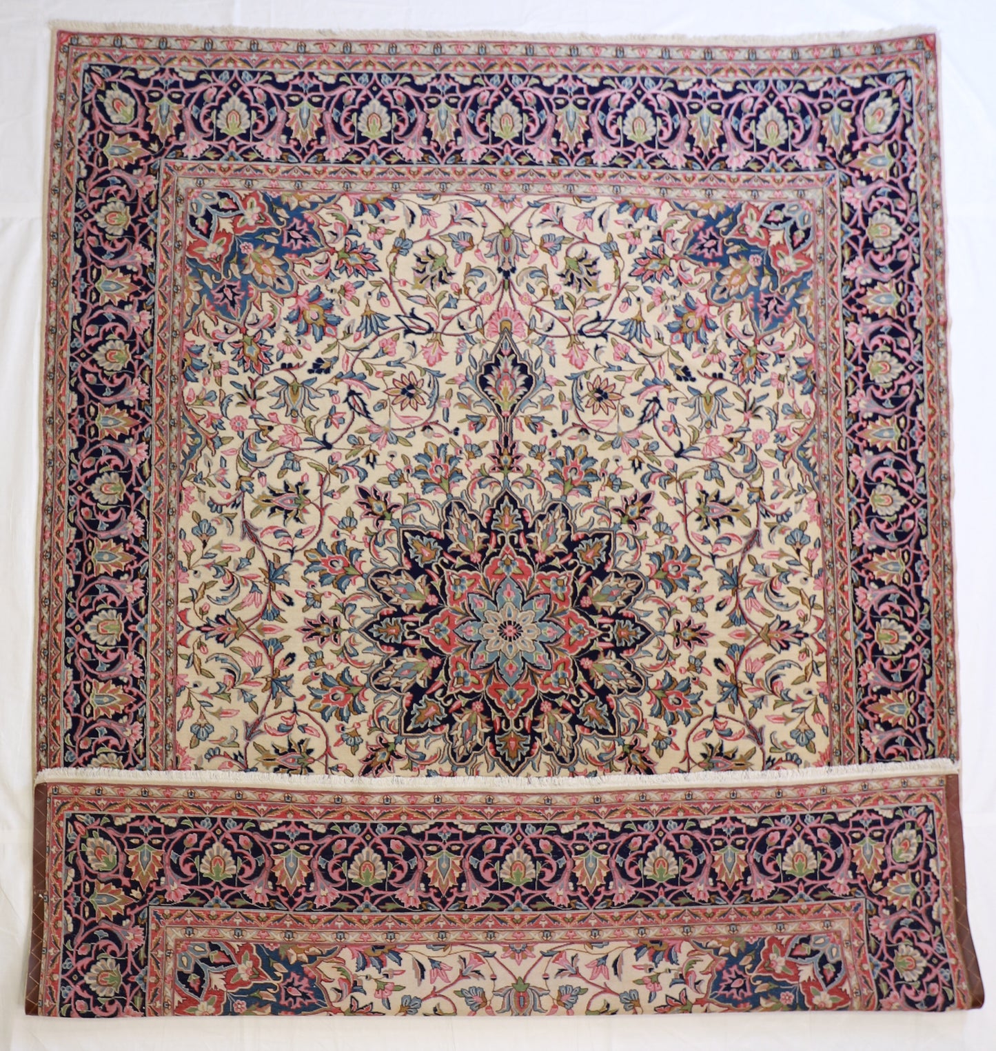 9x12 - Kerman Fine/Silk Floral Rectangle - Hand Knotted Rug
