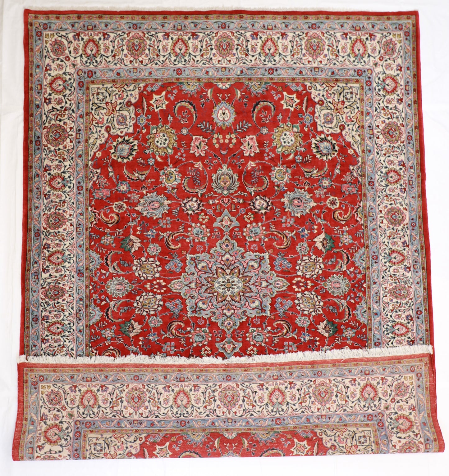 9x12 - Sarouk Silk All Over Square - Hand Knotted Rug