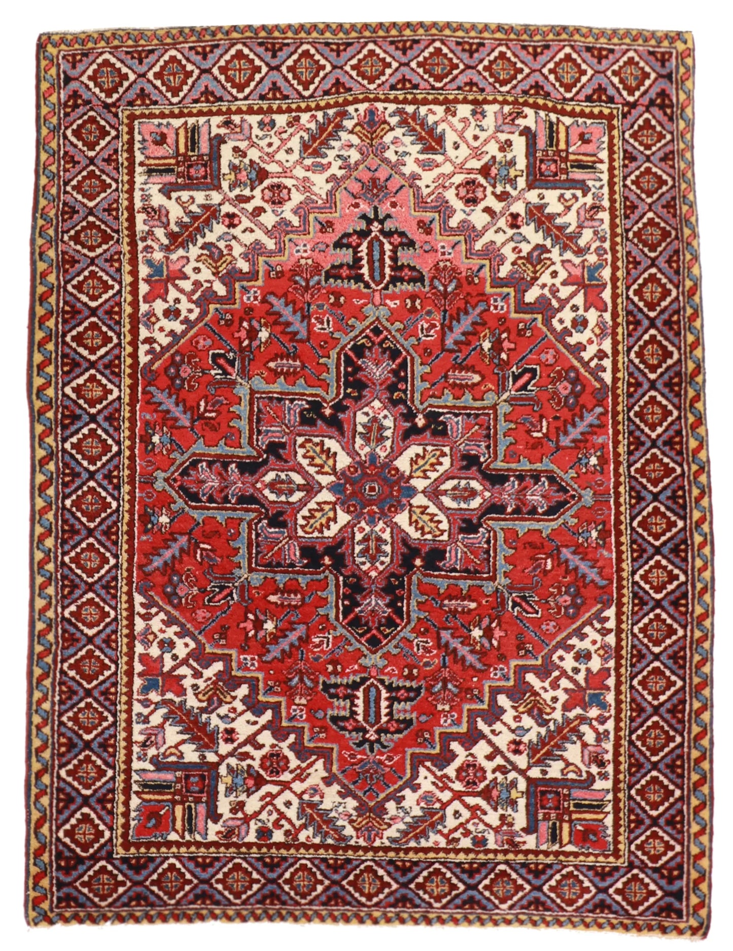 4x6 - Heriz Fine/Wool All Over Rectangle - Hand Knotted Rug — 12179