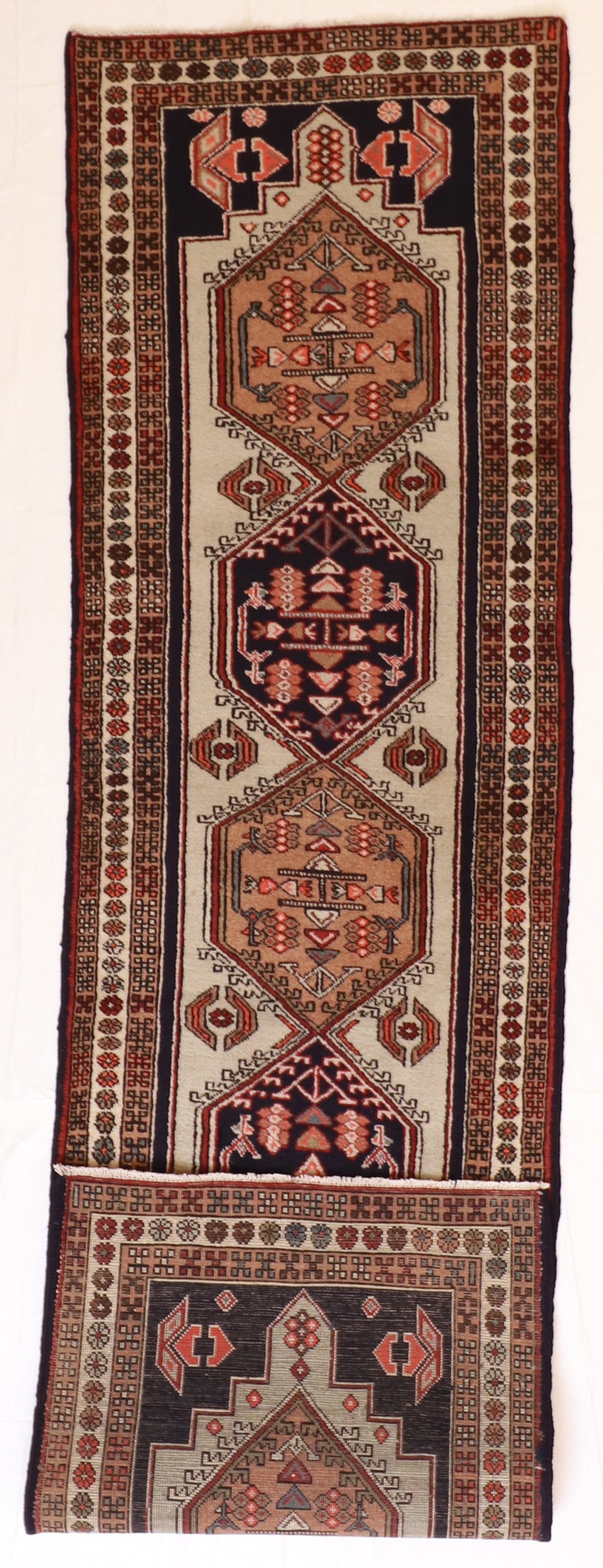 Runner - Ardabil Fine Geometric Rectangle - Hand Knotted Rug — 12280