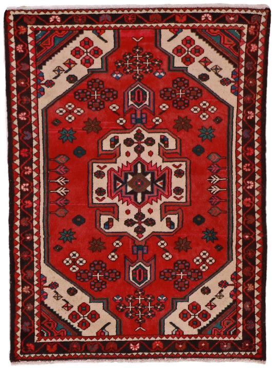 3x5 - Hamadan Fine/Wool Geometric Rectangle - Hand Knotted Rug