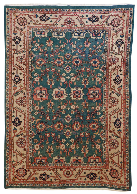 6x9 - Mahal Fine All Over Rectangle - Hand Knotted Rug — 12943