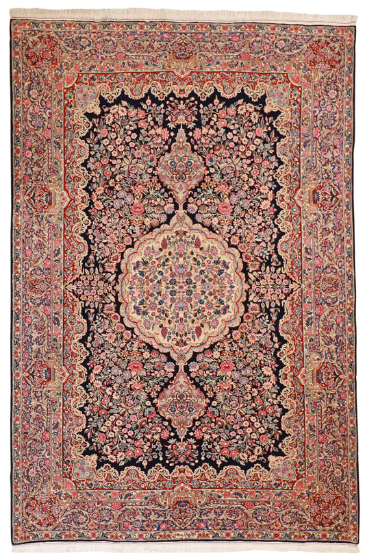 7x10 - Kerman Fine All Over Rectangle - Hand Knotted Rug — 12948