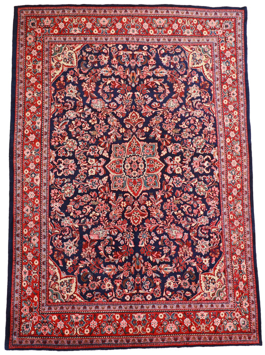 9 x12 - Mahal Silk Floral Rectangle - Hand Knotted Rug — 13021