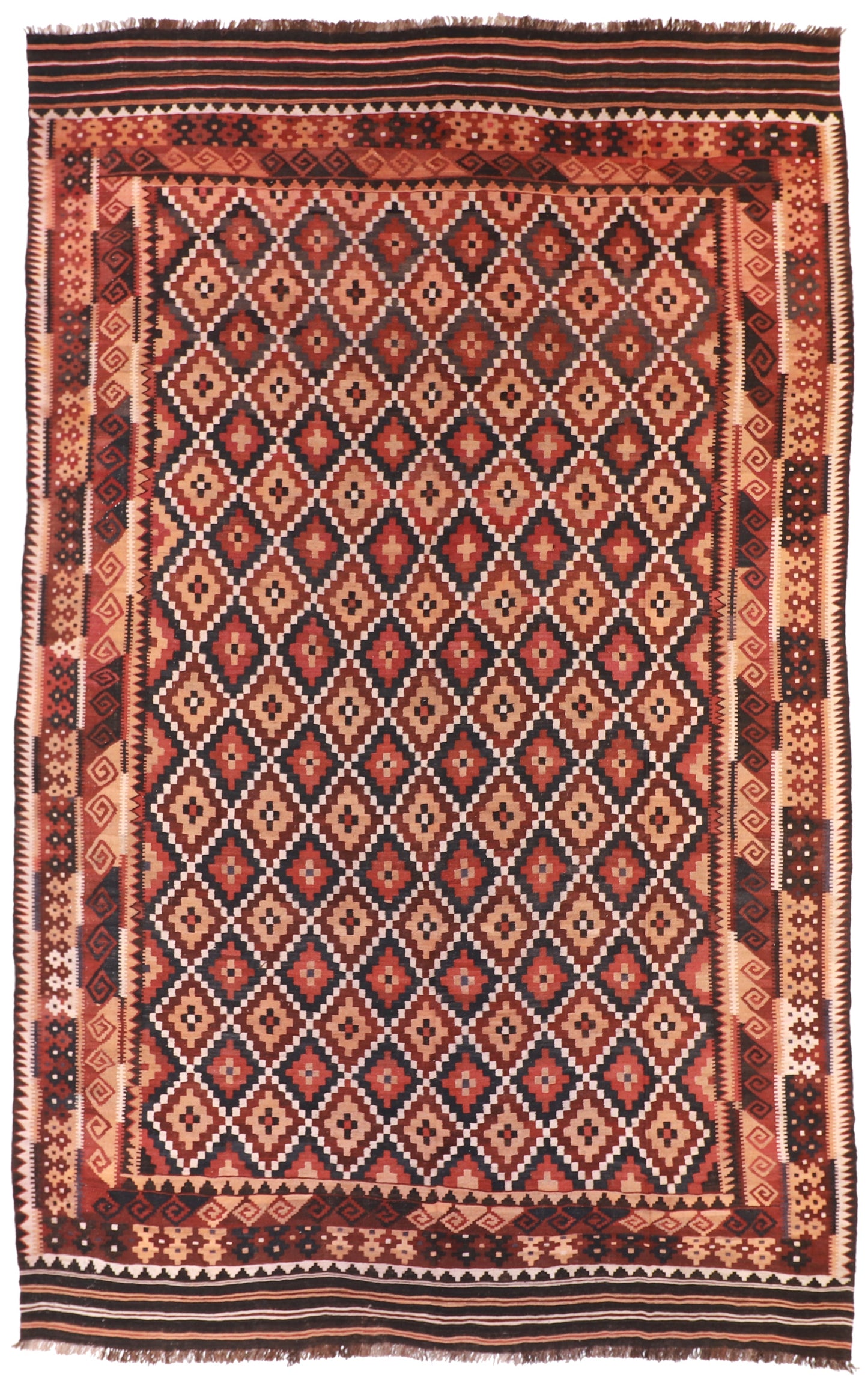 Oversized - Kilim Wool Geometric Rectangle - Hand Knotted Rug