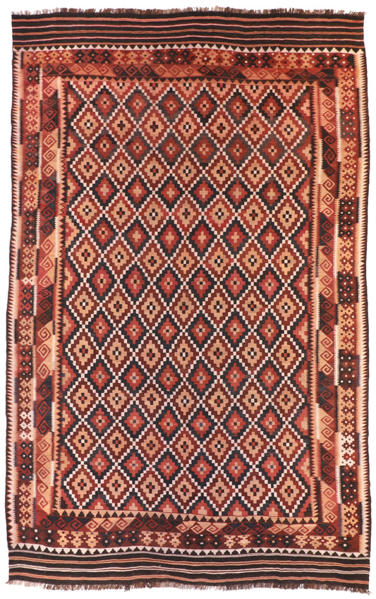 Oversized - Kilim Wool Geometric Rectangle - Hand Knotted Rug