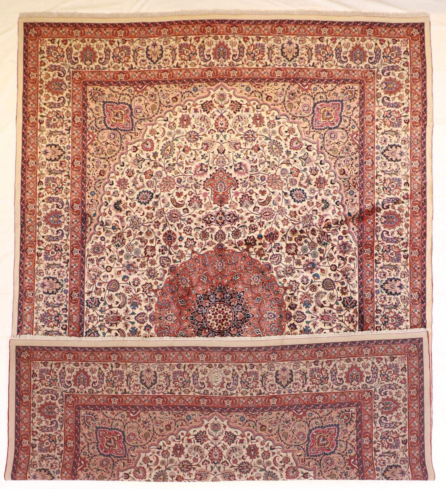 11 x 16 - Mashad Fine/Wool/S.Antique All Over Rectangle - Hand Knotted Rug — 14146
