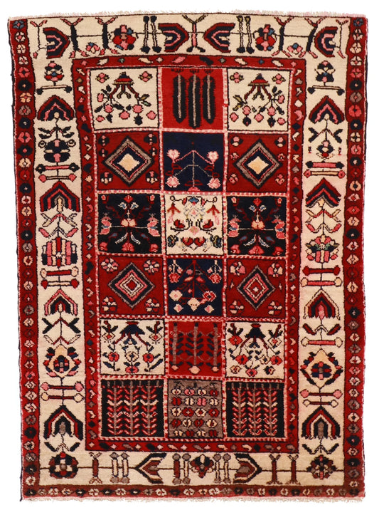 4x6 - Bakhtiarie Fine Wool All Over Rectangle - Hand Knotted Rug — 15655