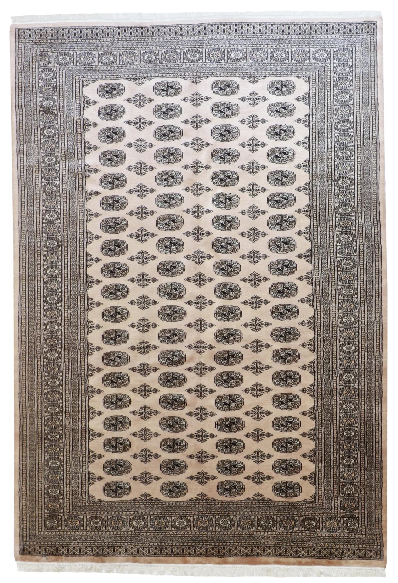 6x9 - Bokhara Wool Geometric Rectangle - Hand Knotted Rug — 17452