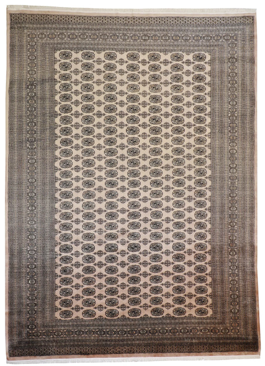 9 x12 - Bokhara Wool Geometric Rectangle - Hand Knotted Rug — 17478