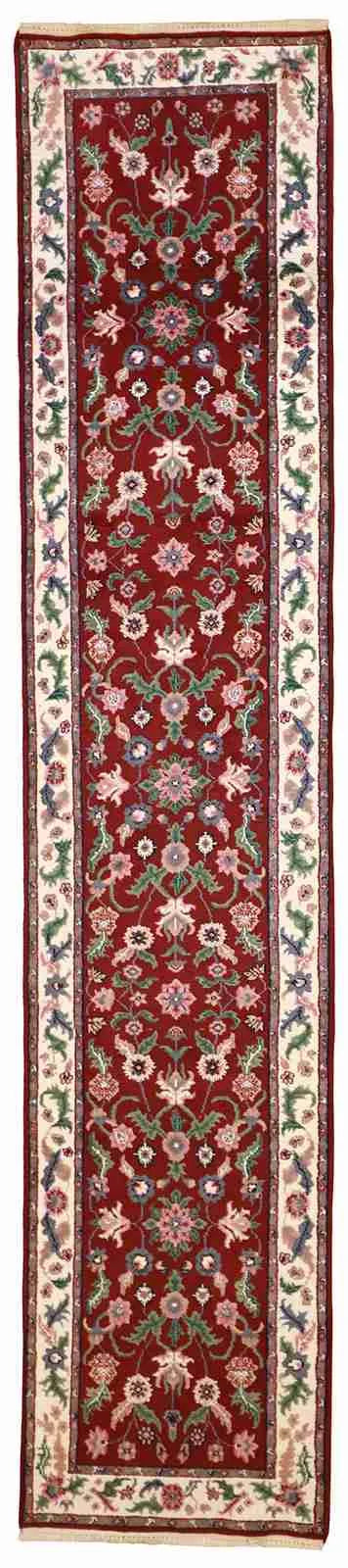 Runner - Kashan Fine All Over Rectangle - Hand Knotted Rug — 18075