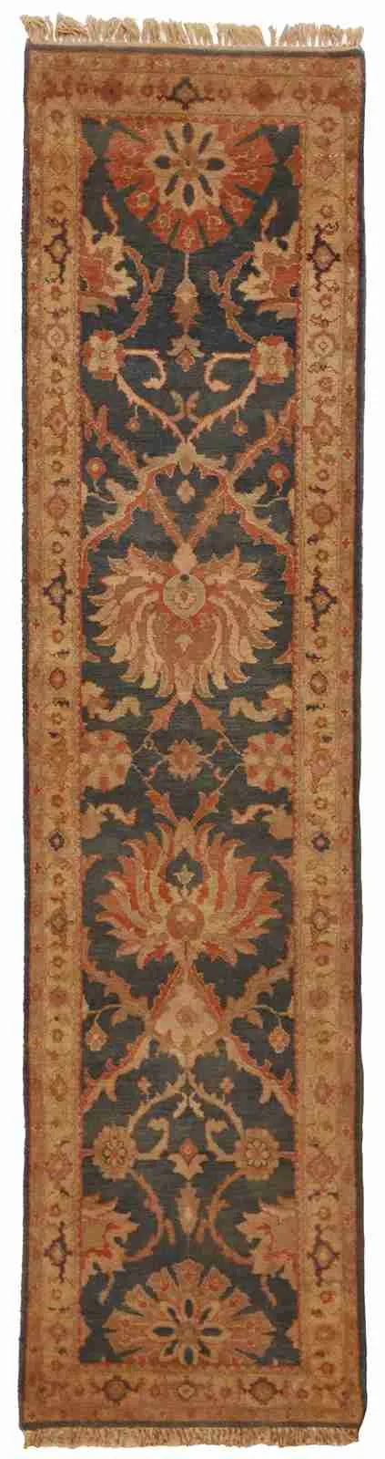 Runner - Mashad Fine Floral Rectangle - Hand Knotted Rug — 18437