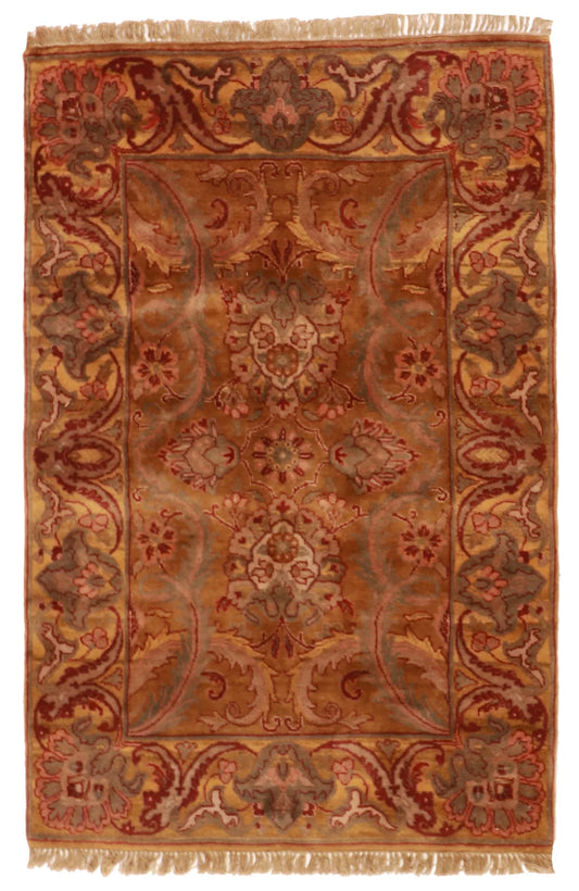 4x6 - Mahal Fine/Wool All Over Rectangle - Hand Knotted Rug — 18499