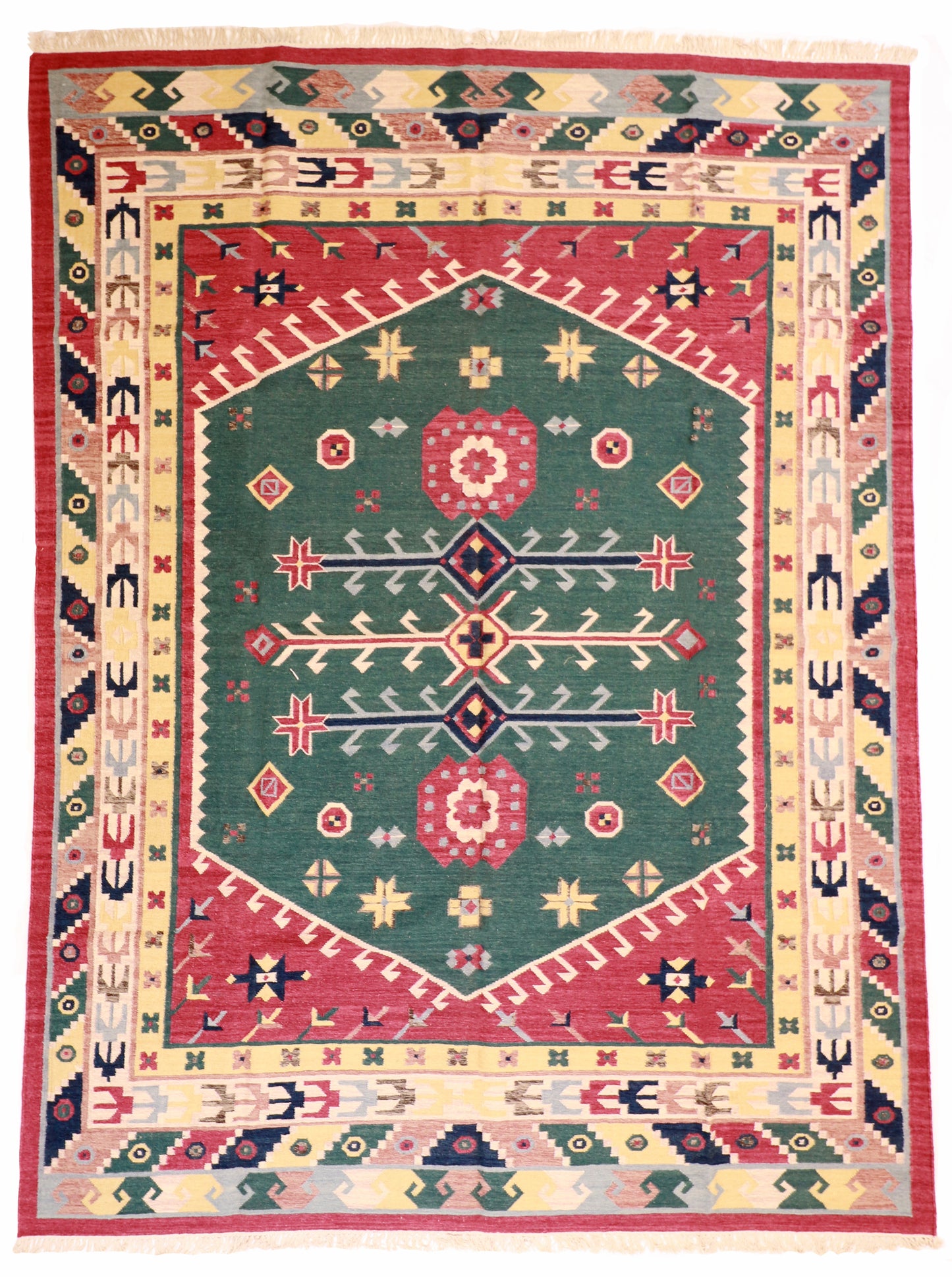 9x12 - Kilim Wool All Over Rectangle - Hand Knotted Rug