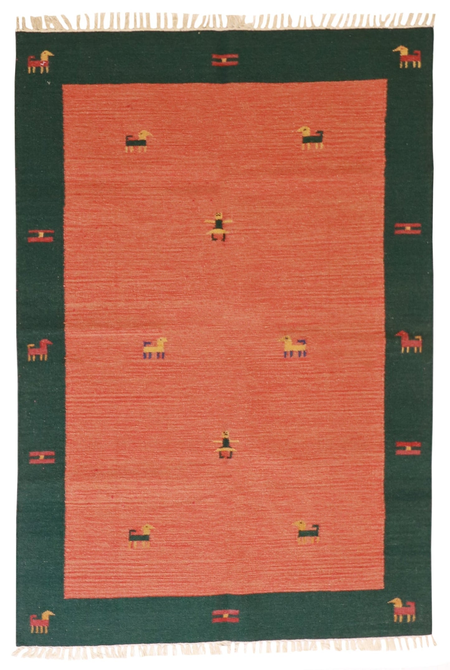 4.6 x 6 - Modern Fine Kilim Rectangle - Hand Knotted Rug — 18613