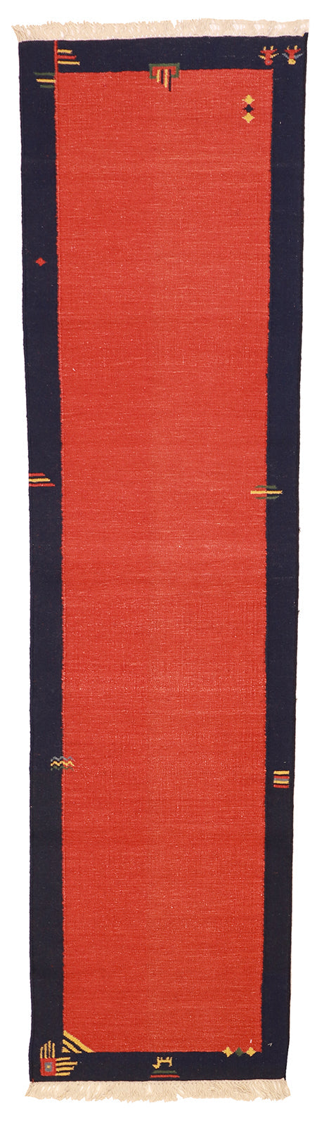 2'6"x10' Runner - Kilim Wool Geometric Rectangle - Hand Knotted Rug — 18881