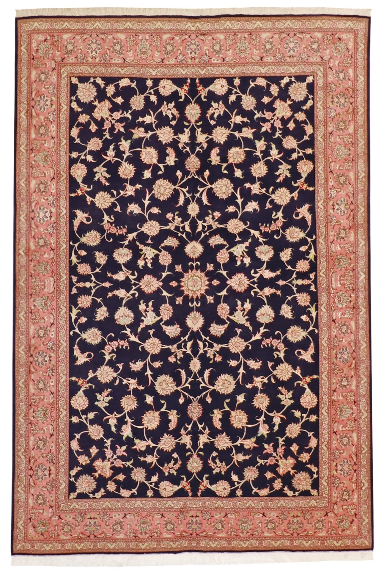 6x9 - Tabriz Fine/Wool/Silk All Over Rectangle - Hand Knotted Rug — 19527