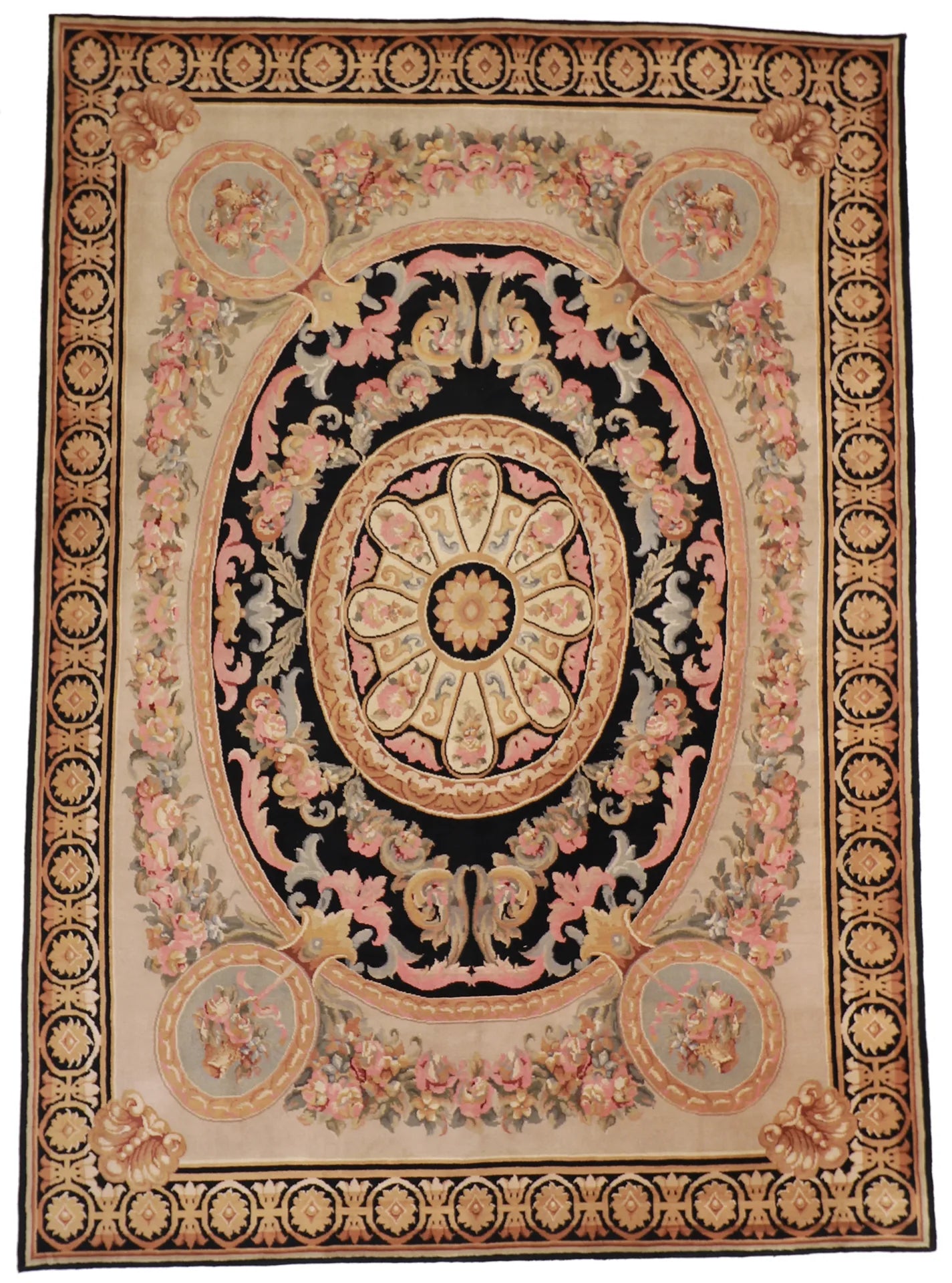 8x10 - Savoneri Wool All Over Rectangle - Hand Knotted Rug — 19548