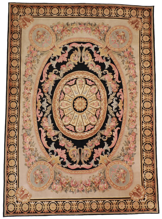 8x10 - Savoneri Wool All Over Rectangle - Hand Knotted Rug — 19548