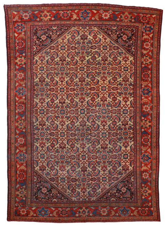 9 x 12 - Mahal Antique/Wool All Over Rectangle - Hand Knotted Rug — 20096