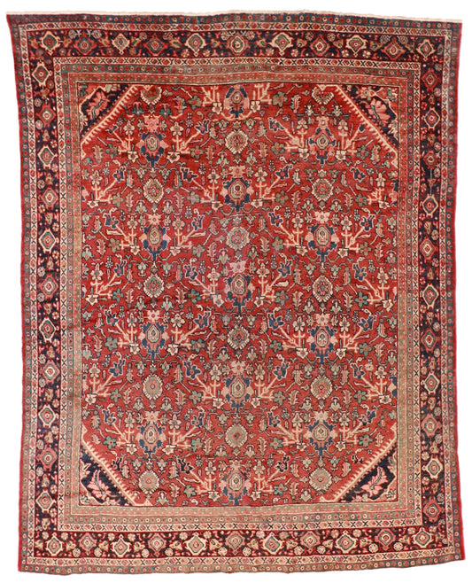 9 x 12 - Mahal Antique/Wool All Over Rectangle - Hand Knotted Rug — 20101