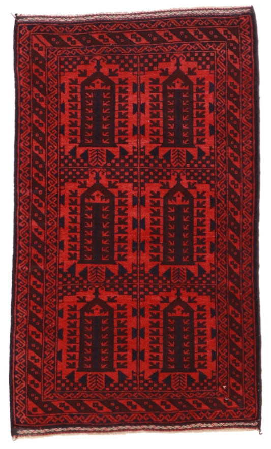 3x5 - Baluch Wool All Over Rectangle - Hand Knotted Rug — 20705