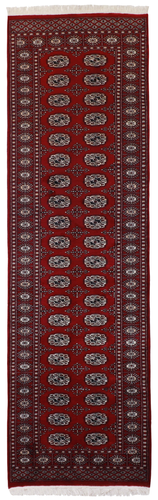 2.7 x 8.8 Runner - Bokhara Fine Geometric Rectangle - Hand Knotted Rug