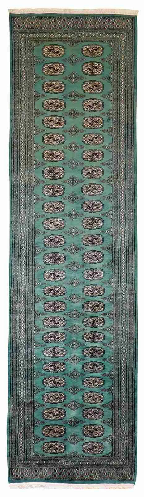 Runner - Bokhara Fine Geometric Rectangle - Hand Knotted Rug — 21719